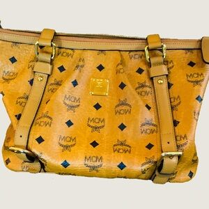 Authentic MCM Brown and Black Logo Shoulder Bag 💼